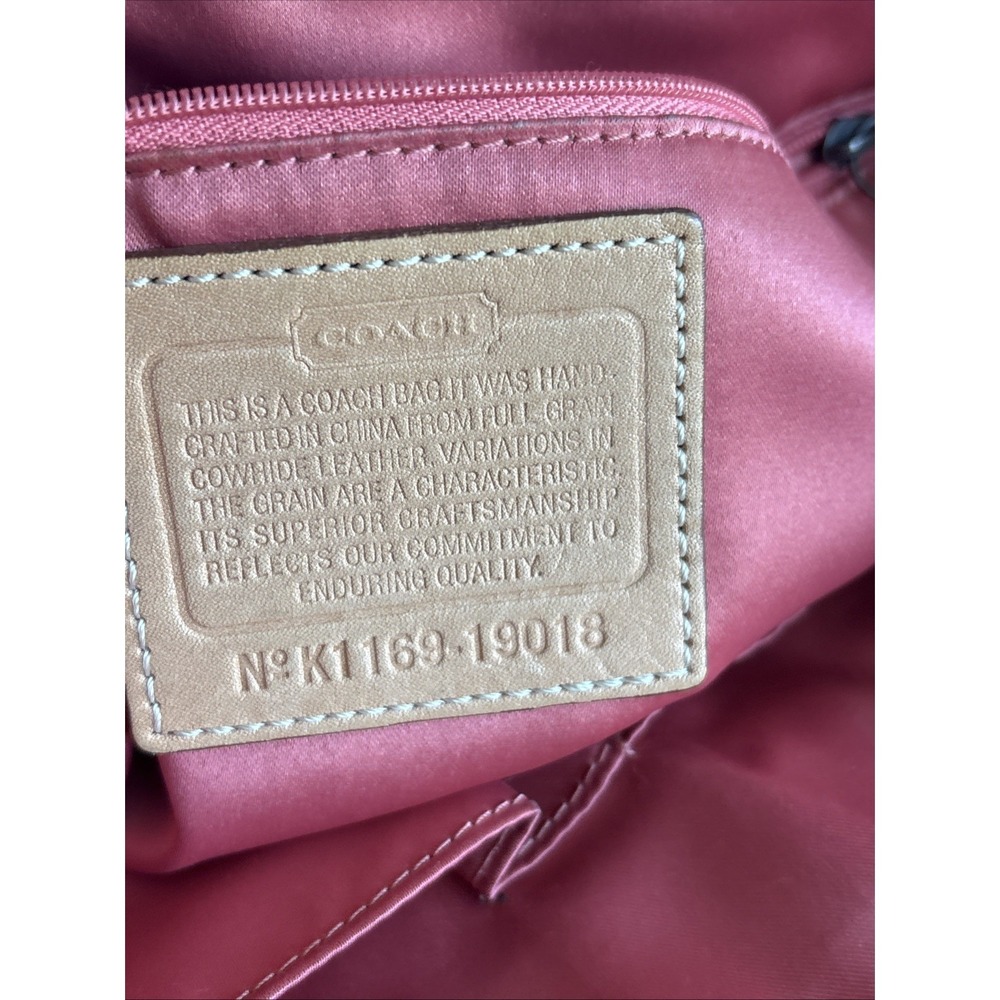 COACH Poppy Whipstitch Tote Bag Natural Tan Leather Large 19018 - Picture 2 of 16